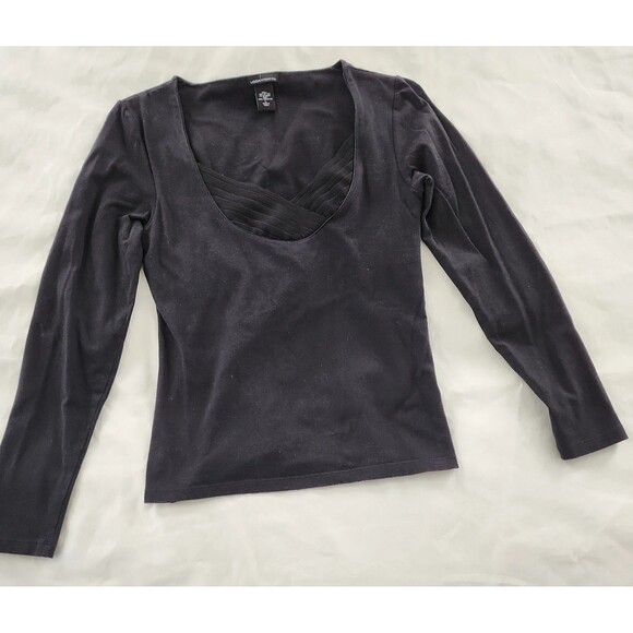 Vintage Moda International By VS Long Sleeve Sz Large Trimmed stretchy Comfy - Picture 1 of 9